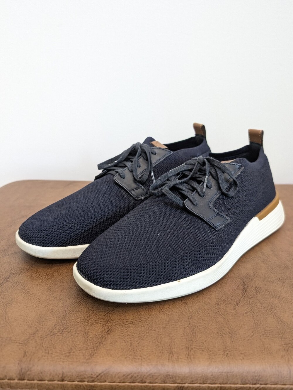 Wolf & Shepherd SwiftKnit Derby Navy Blue Knit Sneaker Shoes Men's Size 8